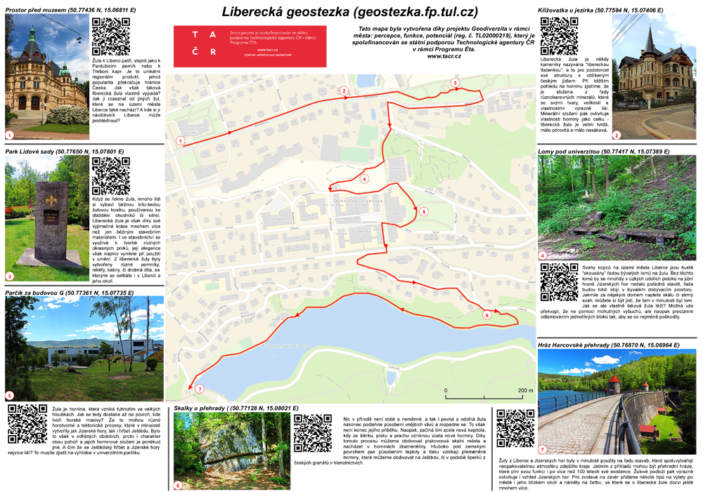 Liberecká geostezka – mapa